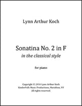 Sonatina No. 2 in F piano sheet music cover